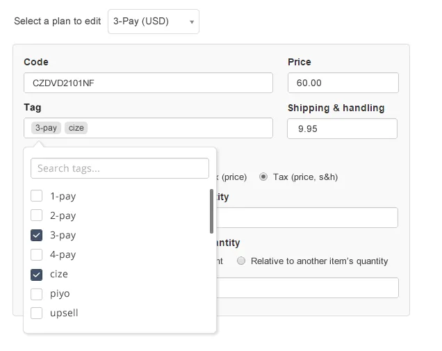 SKU builder interface for products and bundles