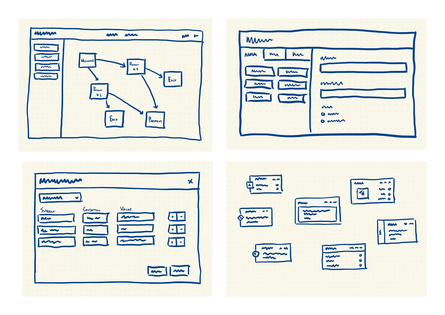 Workshop sketches from the ideation session