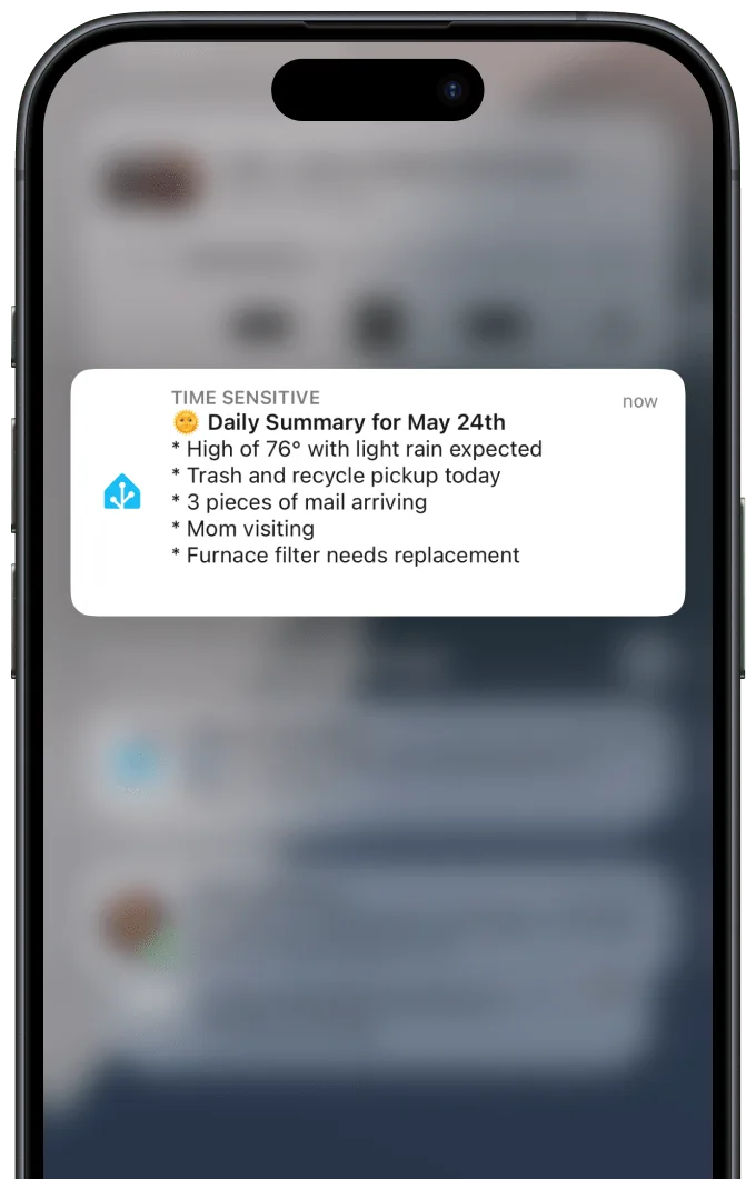 Daily summary notification bundling low-priority reminders