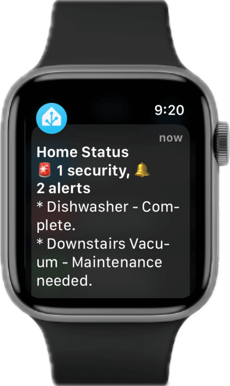 Home Brief status on Apple Watch